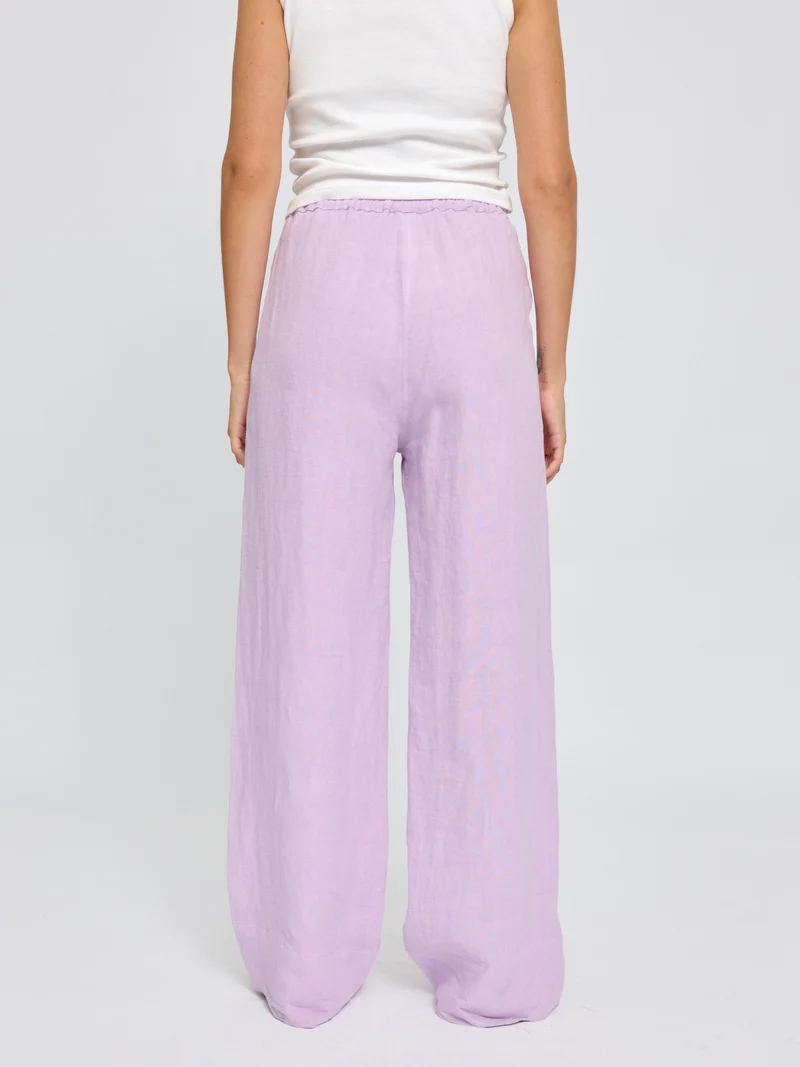 MAZINE Wide Leg Linen Pants bright lavender