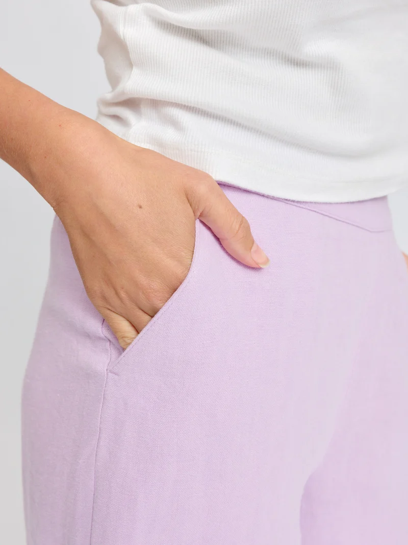 MAZINE Wide Leg Linen Pants bright lavender