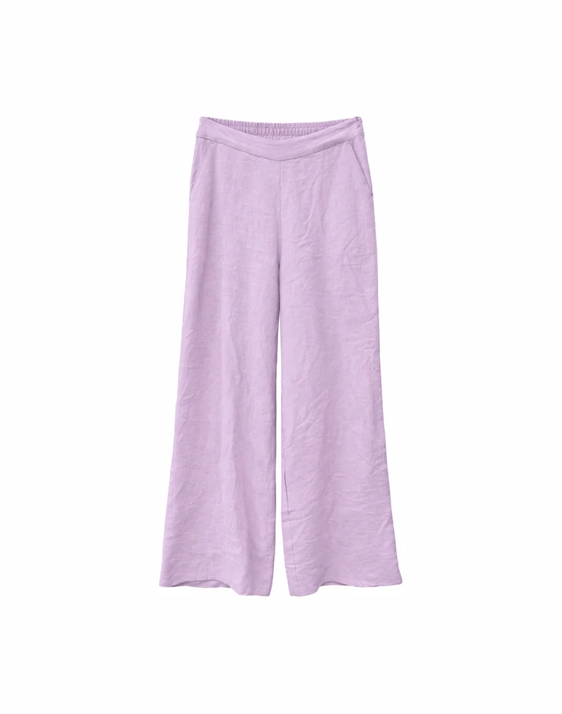 MAZINE Wide Leg Linen Pants bright lavender