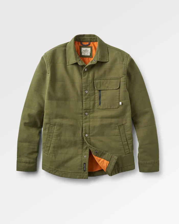 PASSENGER Taranaki Canvas Quilted Overshirt khaki