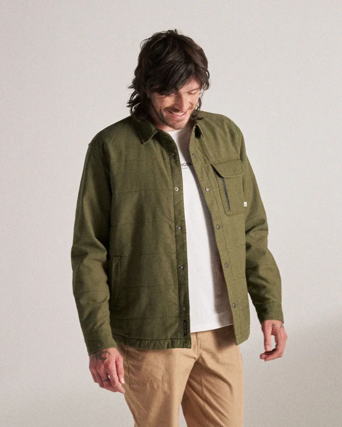 PASSENGER Taranaki Canvas Quilted Overshirt khaki