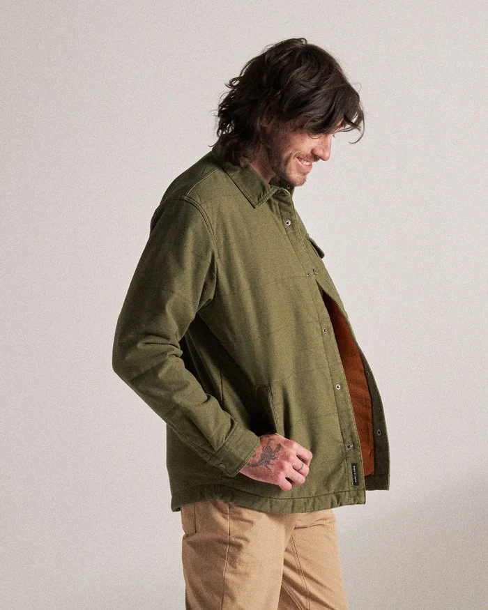 PASSENGER Taranaki Canvas Quilted Overshirt khaki