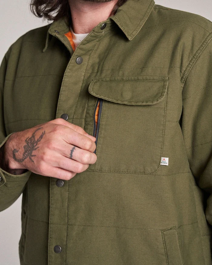 PASSENGER Taranaki Canvas Quilted Overshirt khaki