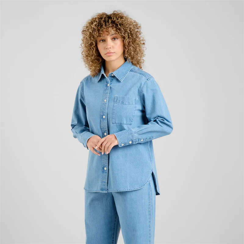 DEDICATED Shirt Hult Denim Light Blue