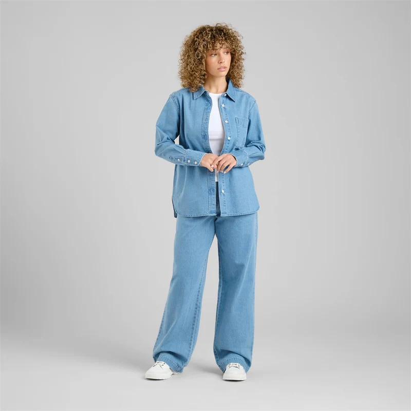 DEDICATED Shirt Hult Denim Light Blue