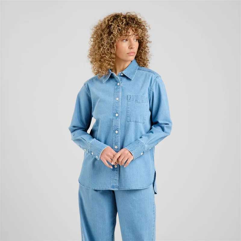 DEDICATED Shirt Hult Denim Light Blue