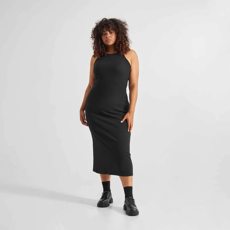 DEDICATED Rib Dress Motala Black