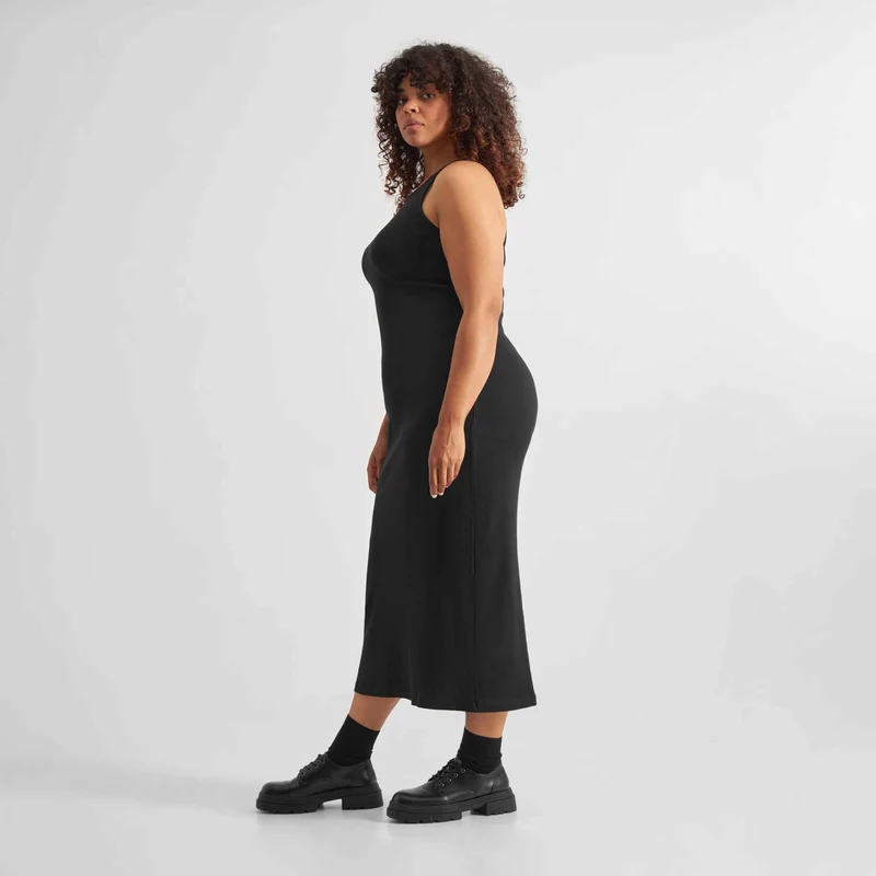 DEDICATED Rib Dress Motala Black