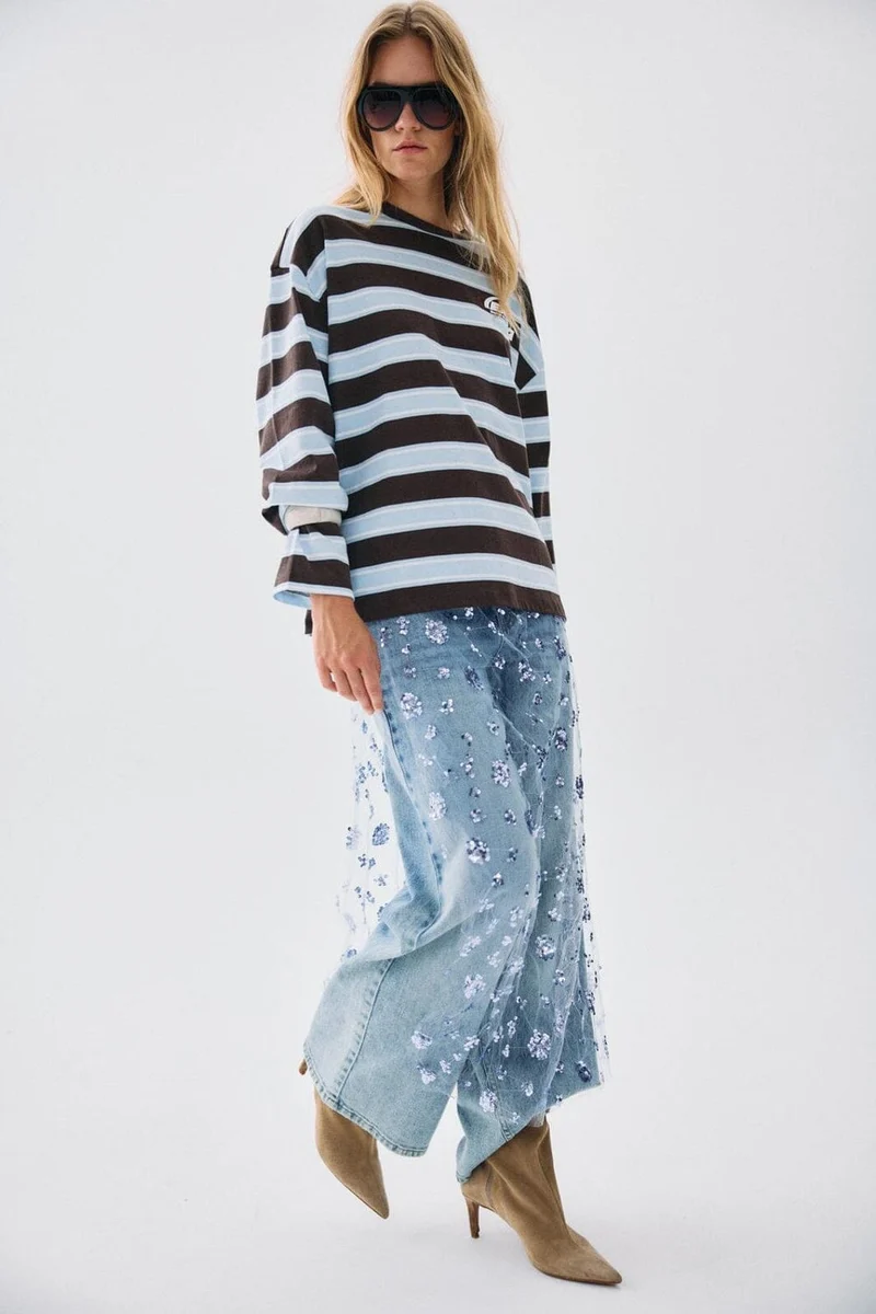 Noisy May - Nmzigga Wrap Sequins Skirt - 5255163 Cerulean Blue Sequins
