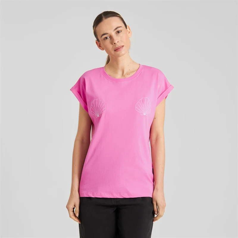 DEDICATED T-Shirt Visby Sea Shells Emb Moonlite Pink