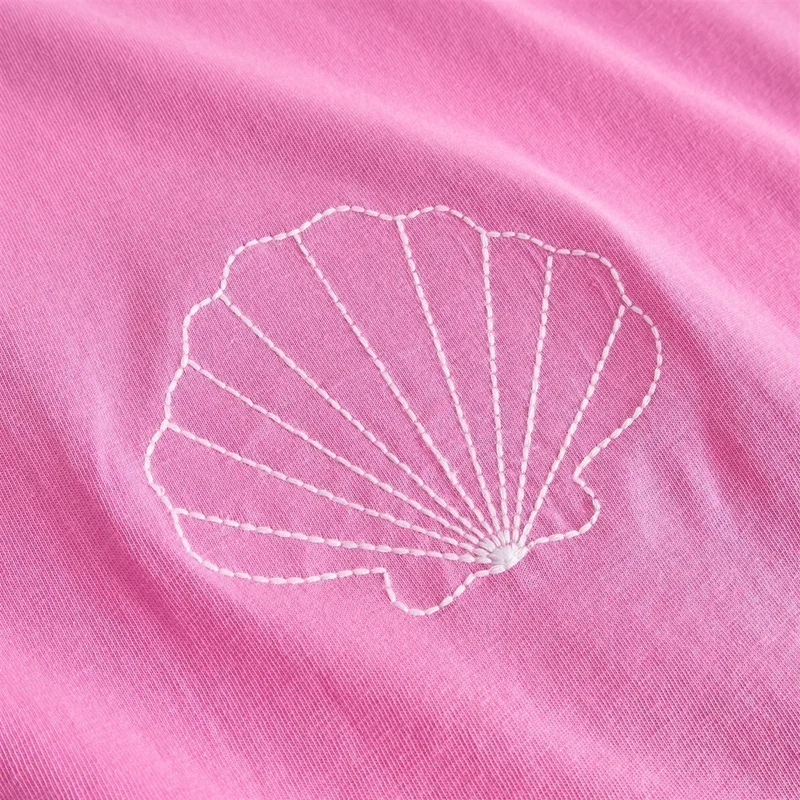 DEDICATED T-Shirt Visby Sea Shells Emb Moonlite Pink