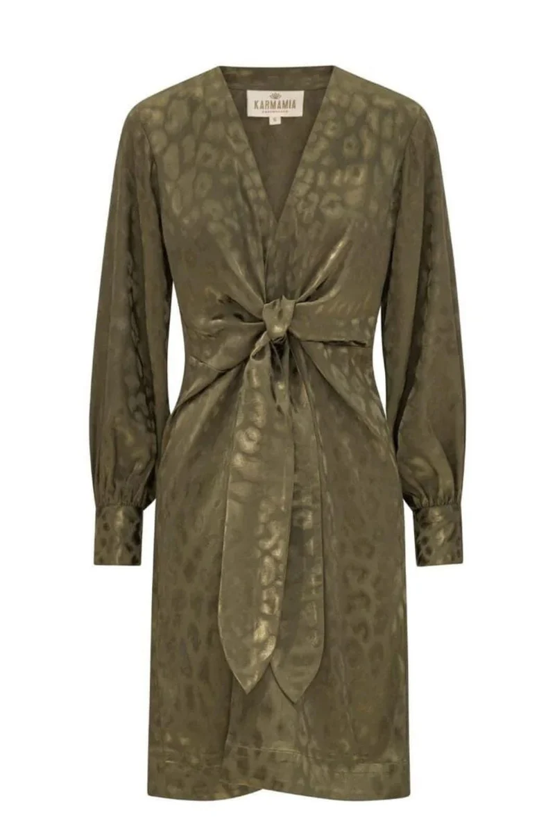 Karmamia - Blair Dress 2244 - Army Leo Jacquard