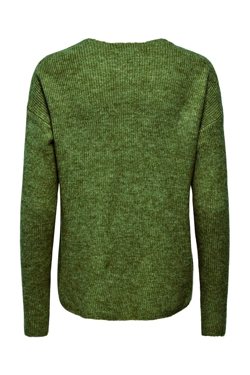 Only - Onlcamilla V-Neck L/S Pullover Knt - 5202703 Forest Night Melange
