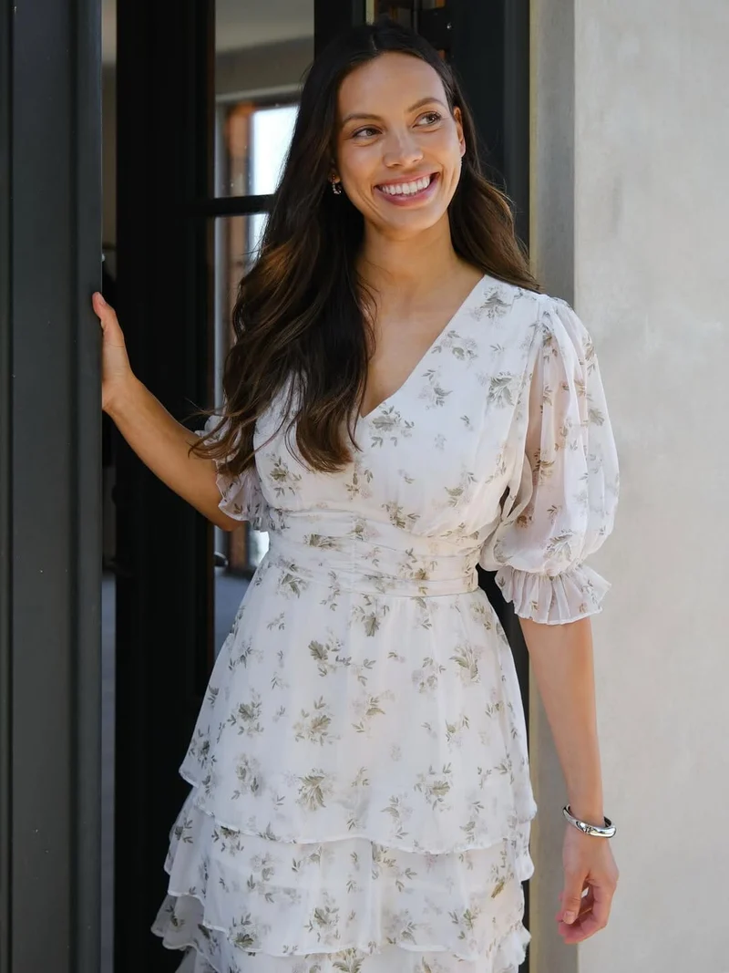 Neo Noir - Noorie Flower Dress 165005 - 121 - Off White