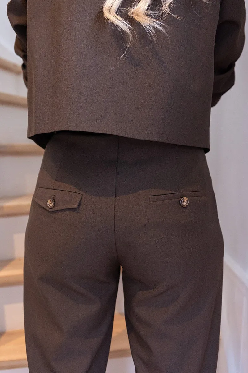 Molly&My X Melanie Due - Pernille V Structure Pants 170150 - 676 - Dark Brown