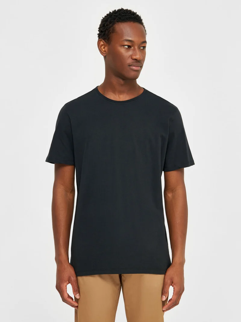 KNOWLEDGE COTTON APPAREL Basic T-Shirt black jet