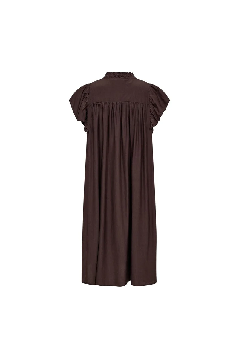 Co´Couture - Sunrisecc Frill Crop V-Dress 46101 - 145 - Dark Brown