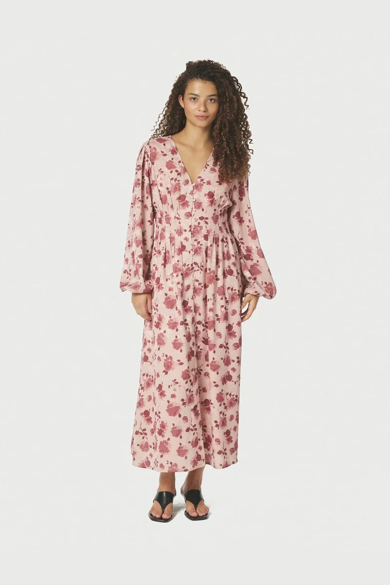 Neo Noir - Jellie Print Dress 167561 - 630 - Dusty Rose