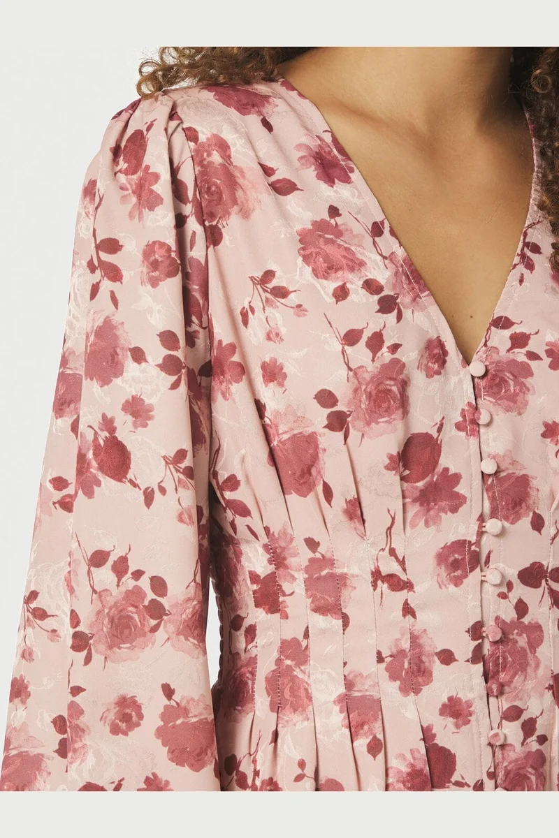 Neo Noir - Jellie Print Dress 167561 - 630 - Dusty Rose