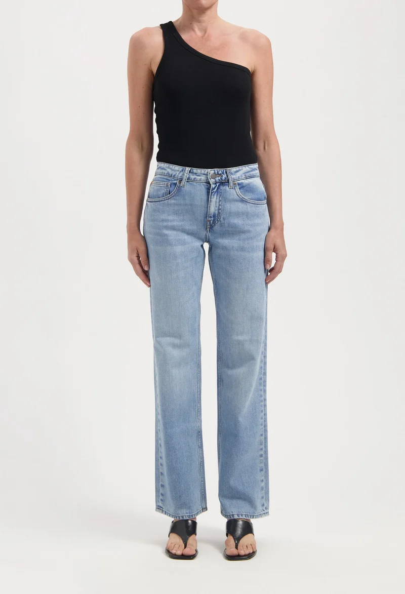 MUD JEANS Carry Mid Straight light stone vintage