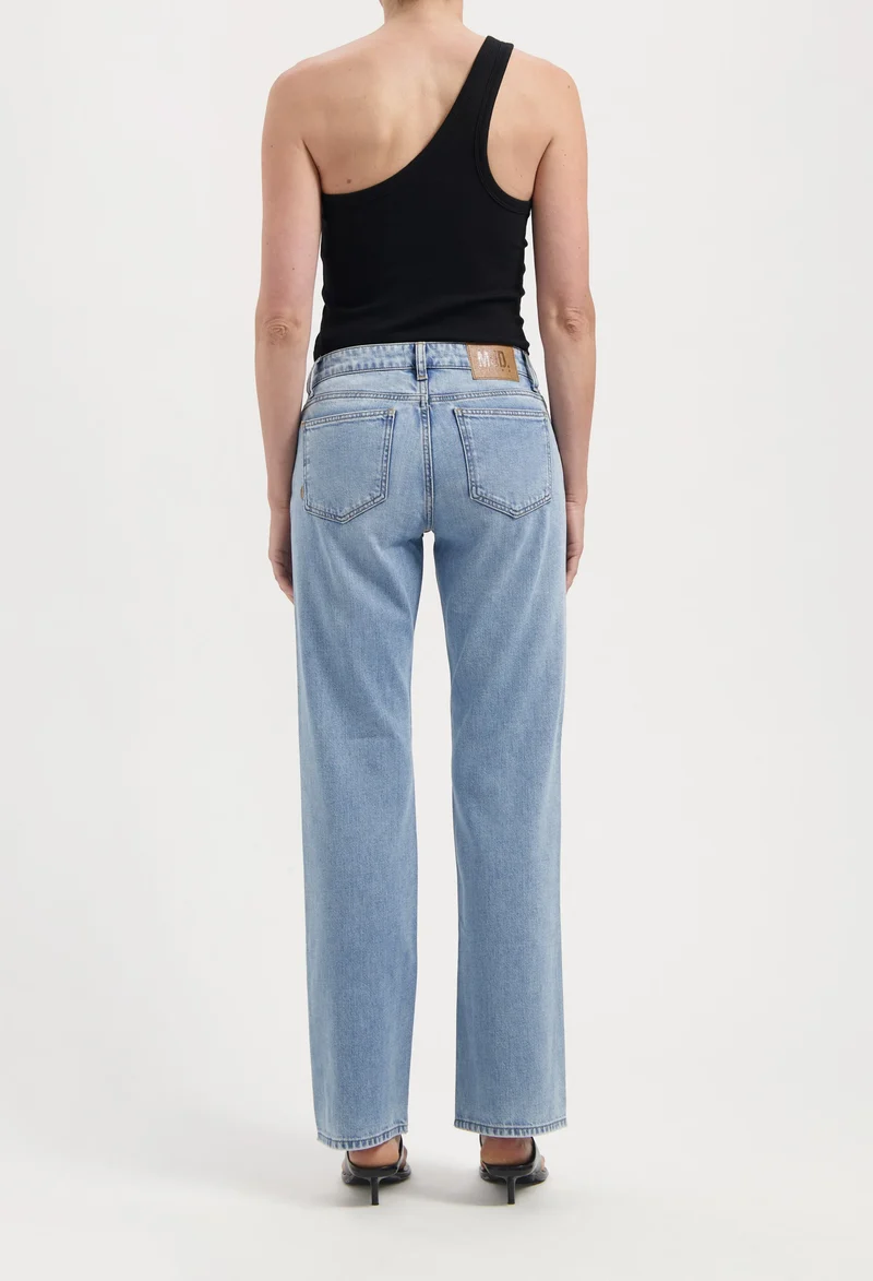 MUD JEANS Carry Mid Straight light stone vintage