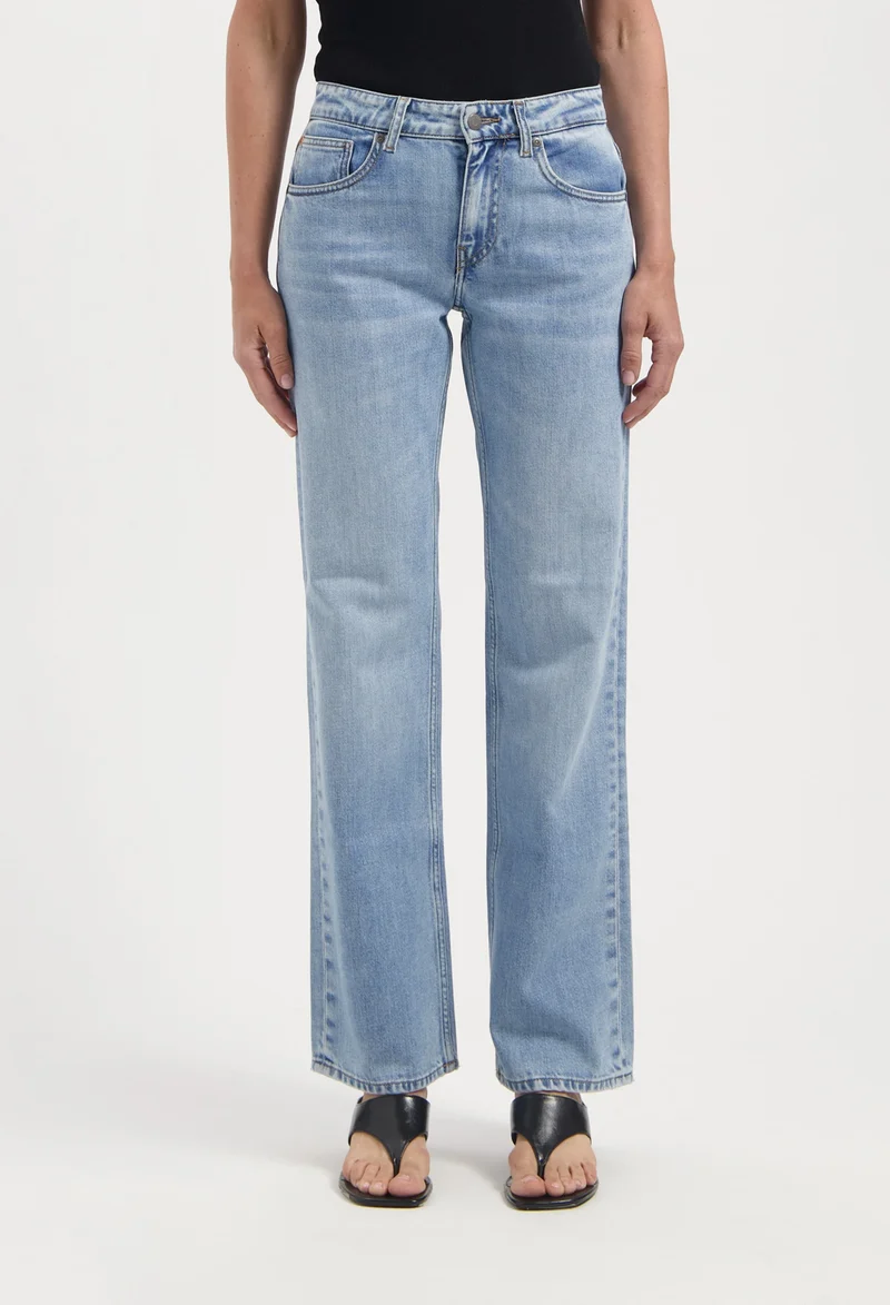 MUD JEANS Carry Mid Straight light stone vintage