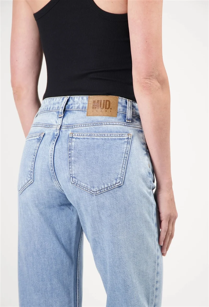 MUD JEANS Carry Mid Straight light stone vintage
