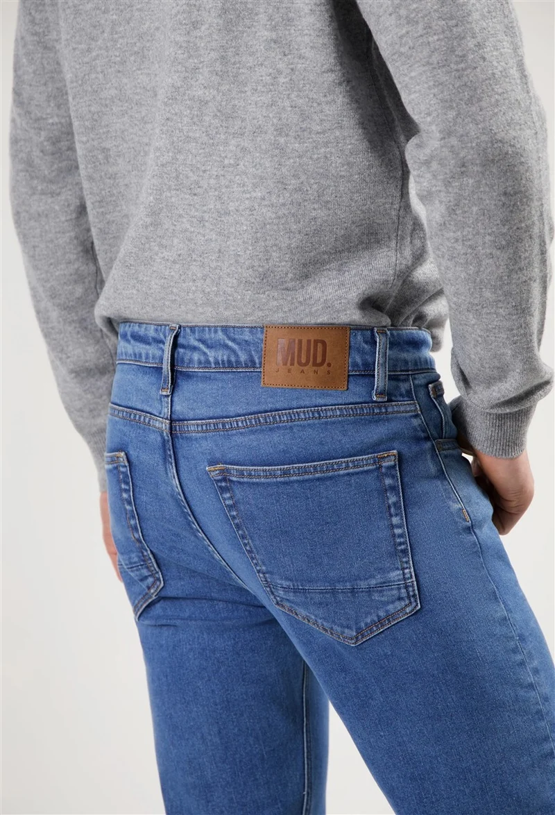 MUD JEANS Bryce Mid Straight stone vintage