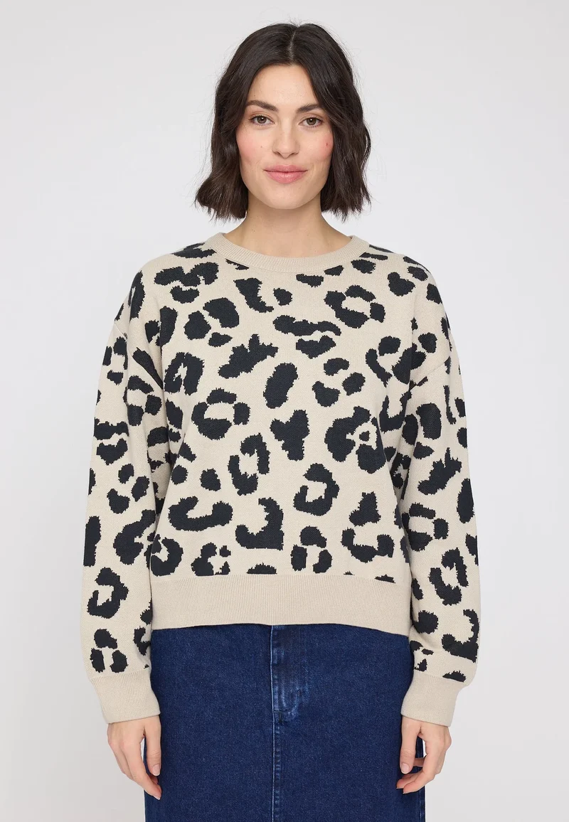 MAZINE Leo Jacquard Knit Jumper peyote/black
