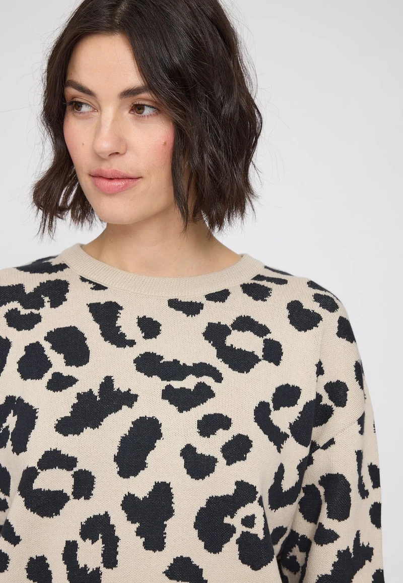 MAZINE Leo Jacquard Knit Jumper peyote/black