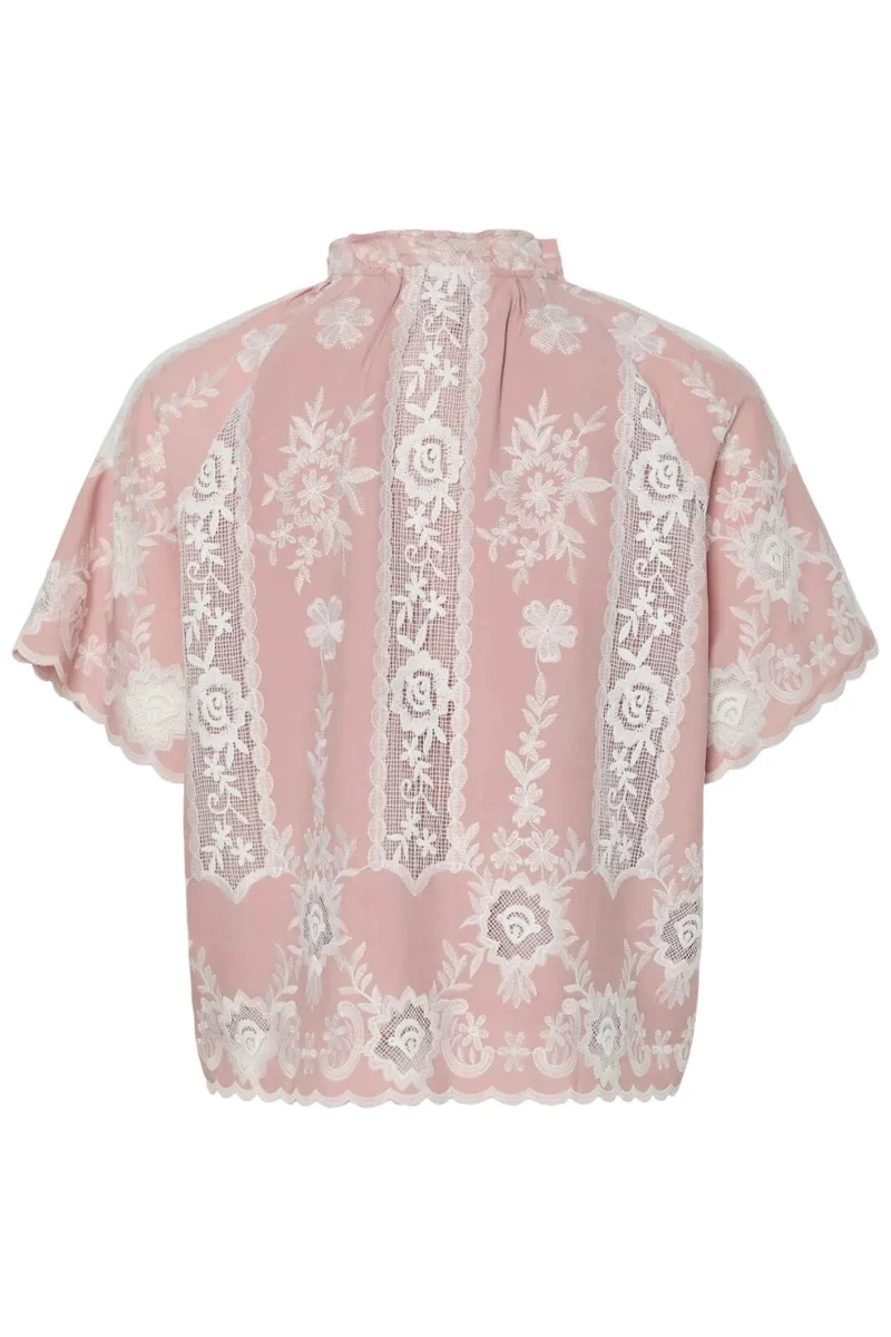 YAS - Yasemina Ss Embroidered Shirt Fest - 4754021 Zephyr