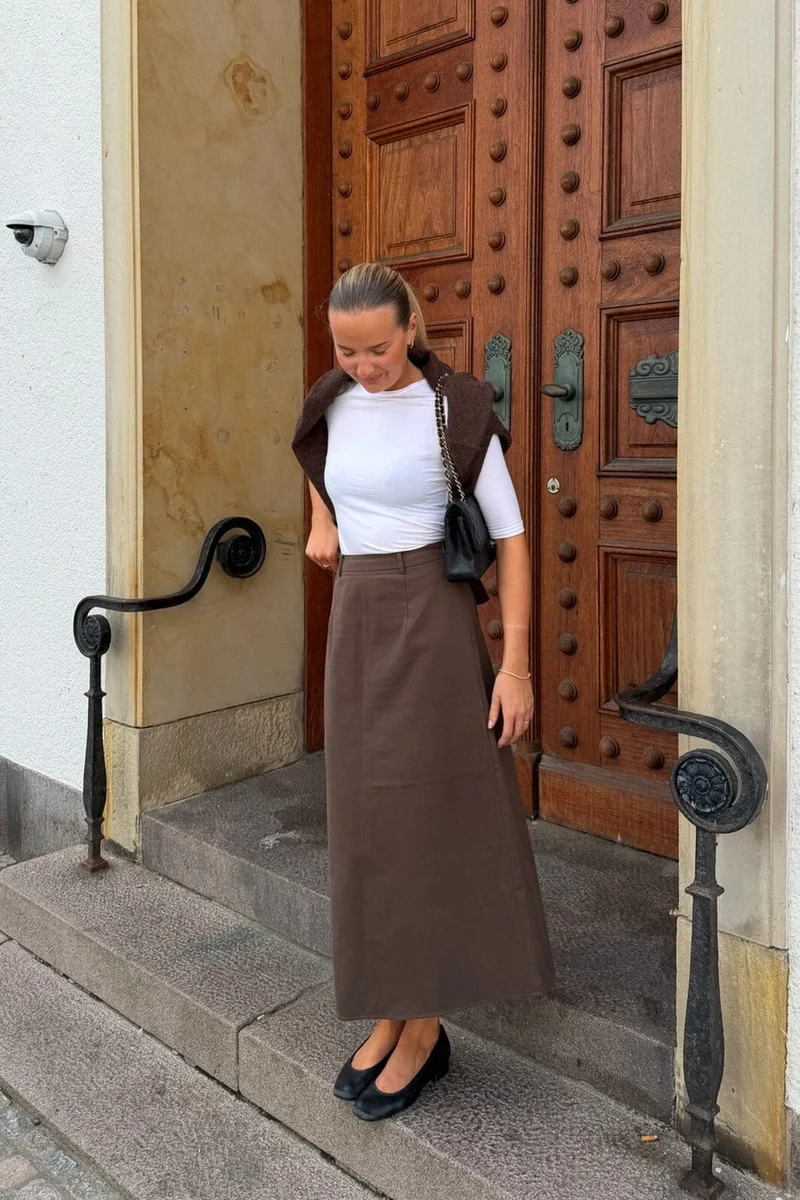 Byic - Karmenic Midi Skirt A23762 - Chocolate