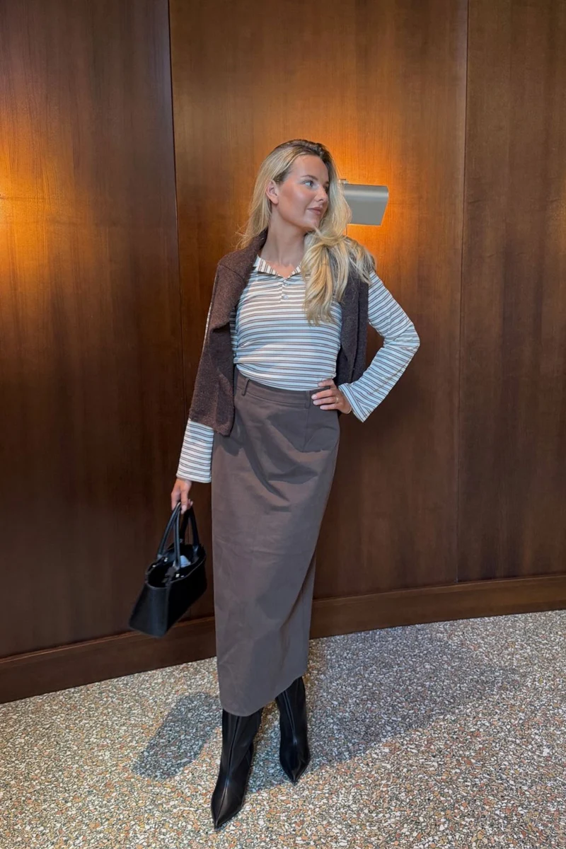 Byic - Karmenic Midi Skirt A23762 - Chocolate