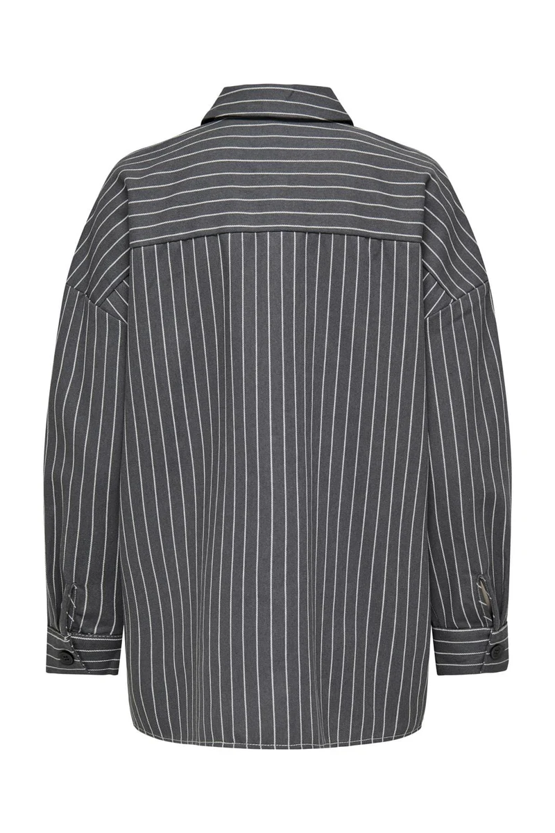 Only - Onldollas L/S Stripe Shirt Cc - 4555868 Magnet Cloud Dancer Pinstripes