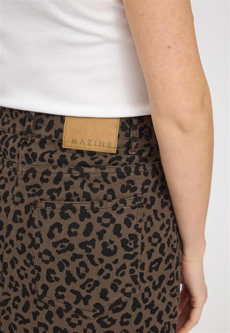 MAZINE Printed Mini Denim Skirt chocolate-brown-printed
