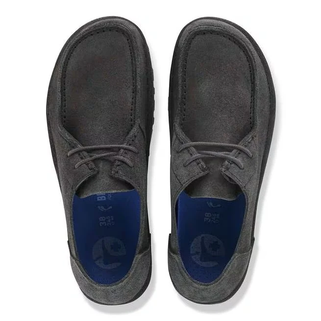 BIRKENSTOCK Utti Lace Suede Leather Unisex (normal) charcoal