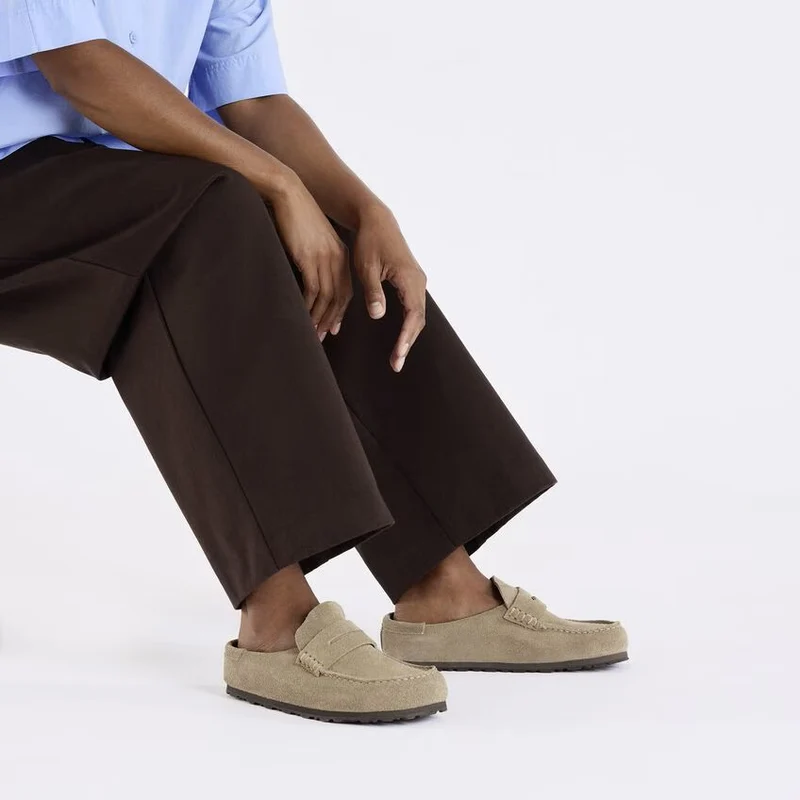 BIRKENSTOCK Naples Wrapped Suede Leather (regular) taupe