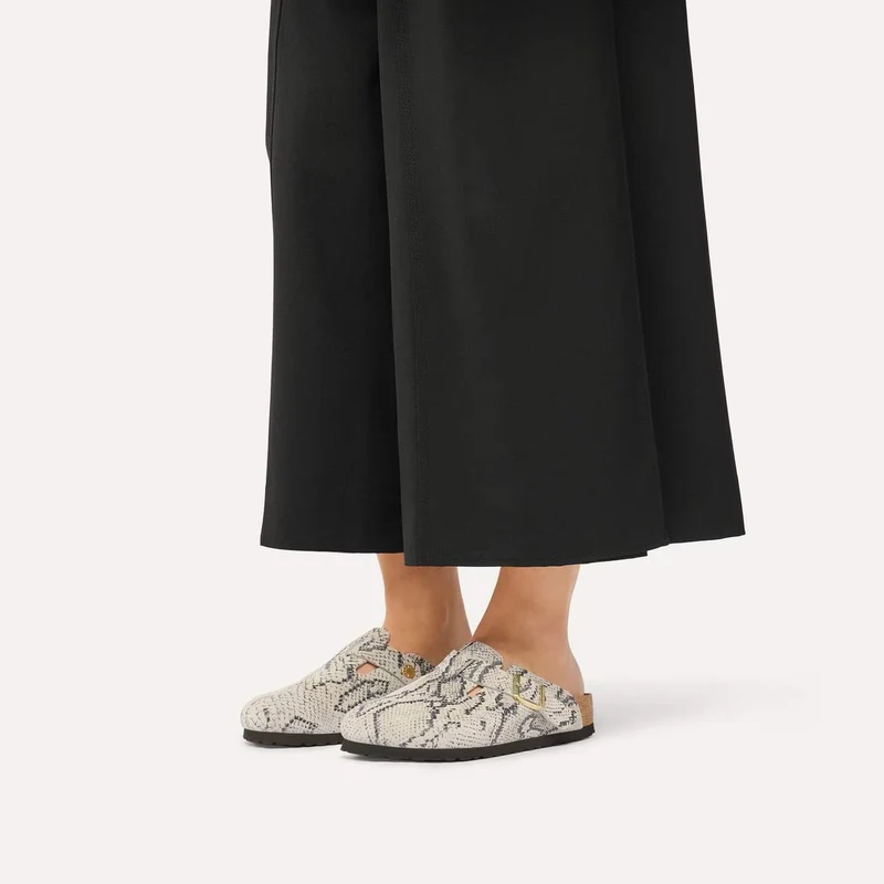 BIRKENSTOCK Boston Velourleder (schmal) snake oyster