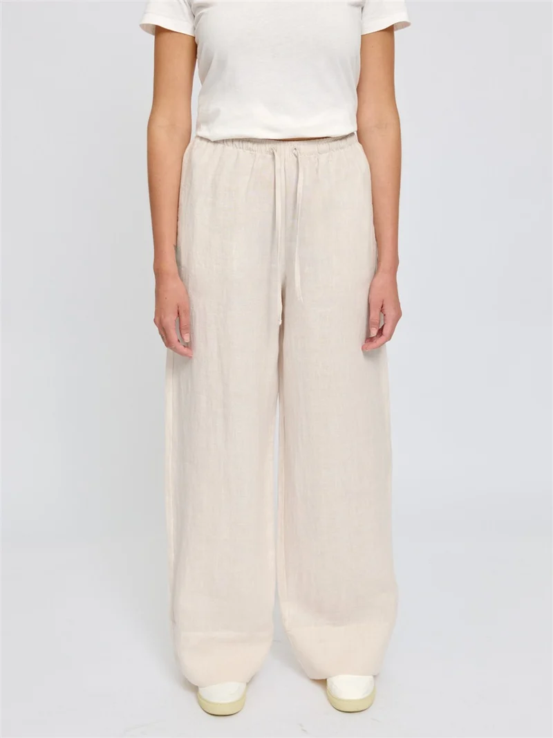 MAZINE Drawstring Linen Pants moon