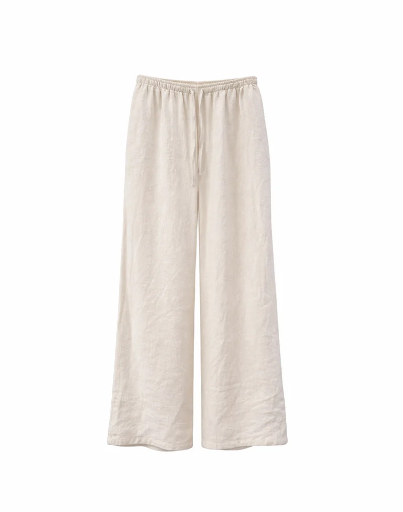 MAZINE Drawstring Linen Pants moon