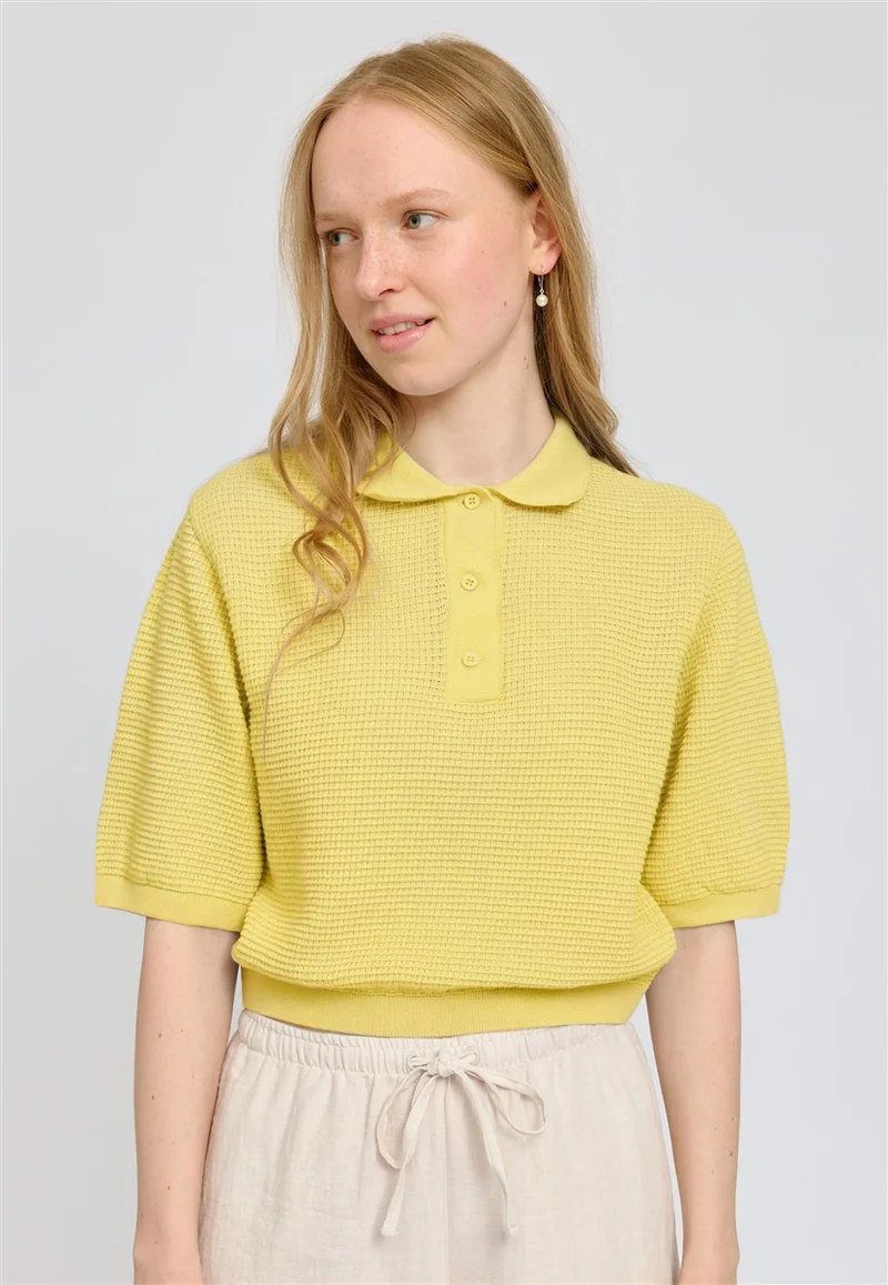 MAZINE Knit Polo pastel yellow