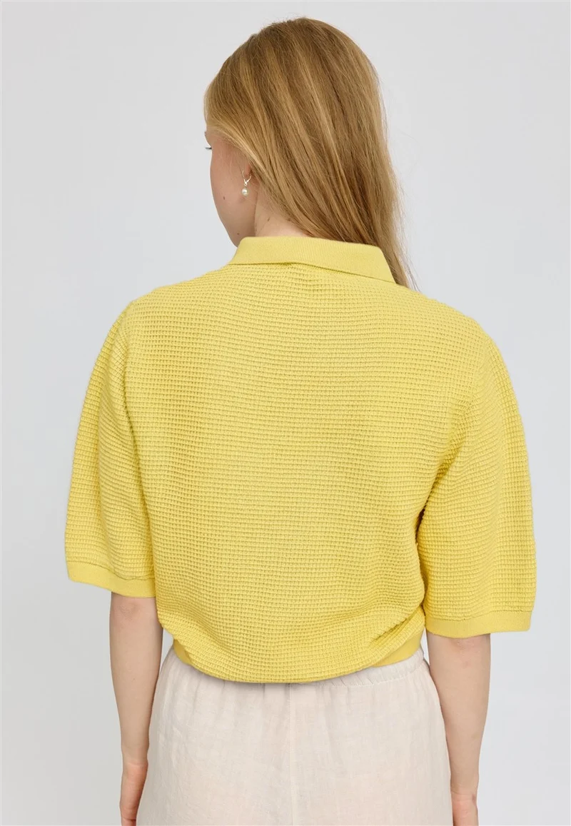 MAZINE Knit Polo pastel yellow