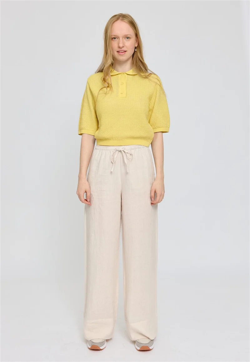 MAZINE Knit Polo pastel yellow
