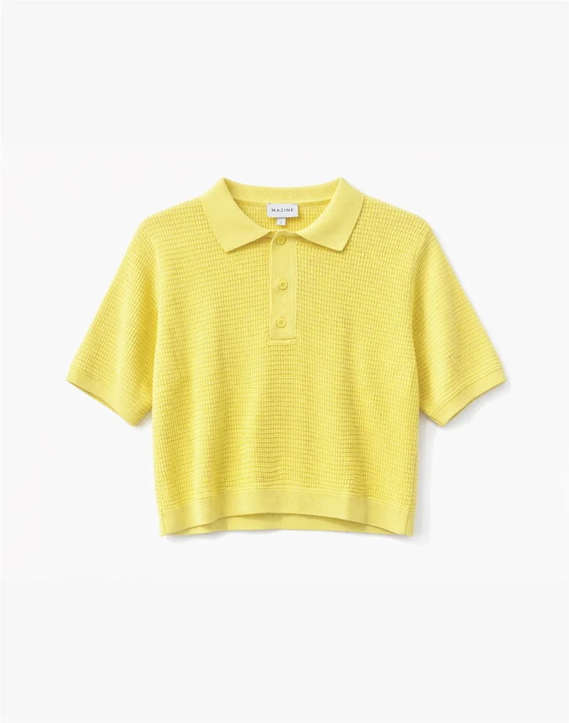 MAZINE Knit Polo pastel yellow