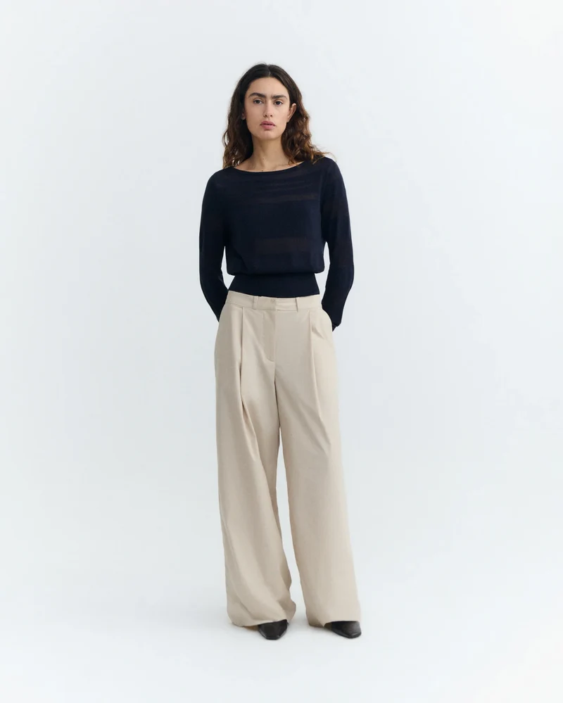 THINKING MU Oatmeal Patty Pants ecru
