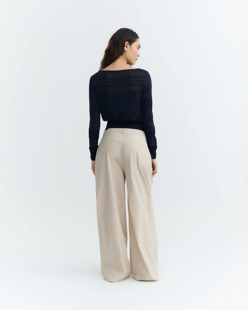 THINKING MU Oatmeal Patty Pants ecru