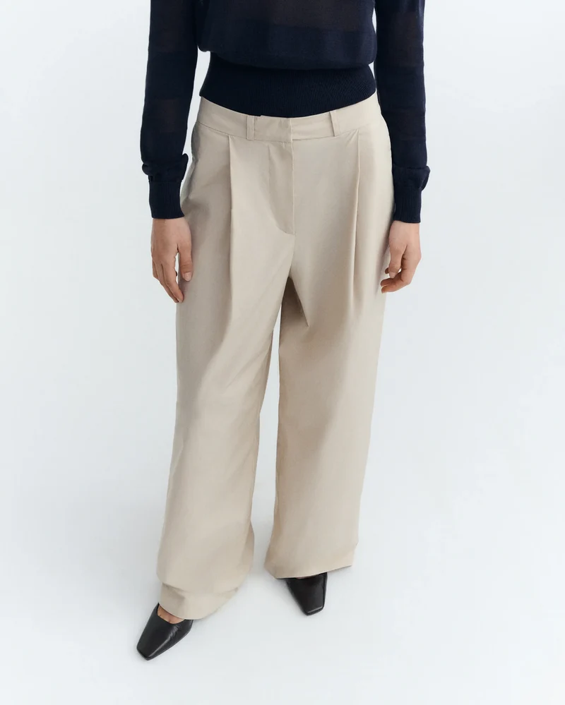 THINKING MU Oatmeal Patty Pants ecru