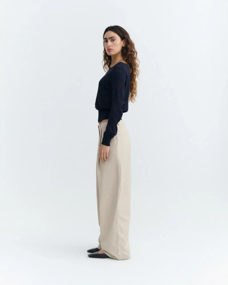 THINKING MU Oatmeal Patty Pants ecru