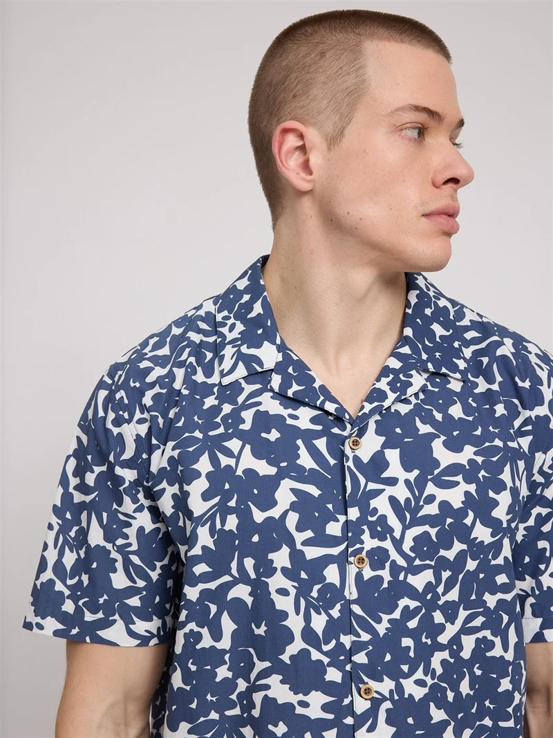 MAZINE Resort Shirt blue indigo/flowers