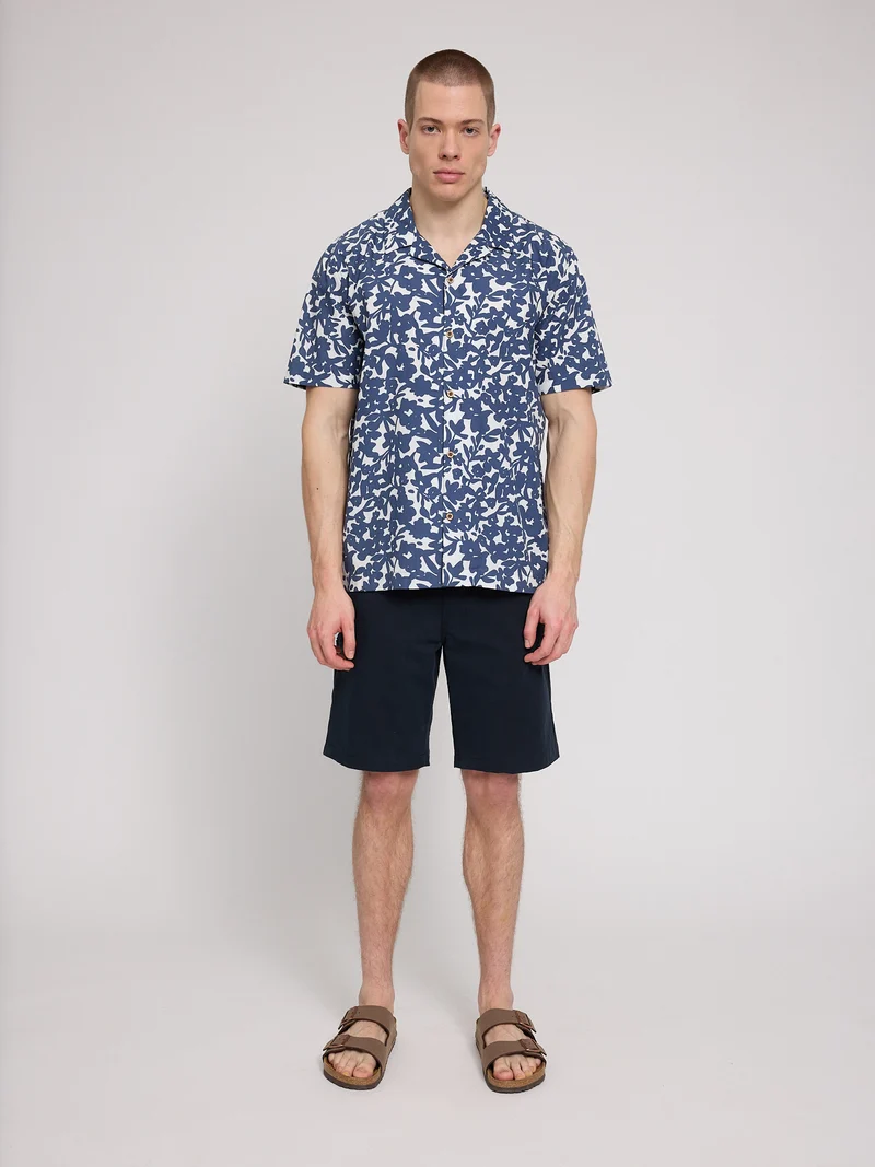 MAZINE Resort Shirt blue indigo/flowers